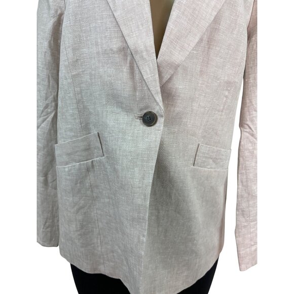 Talbots Womens Beige Linen Blend Blazer Jacket Size 8 Single Button Size 8 - New - Picture 4 of 8